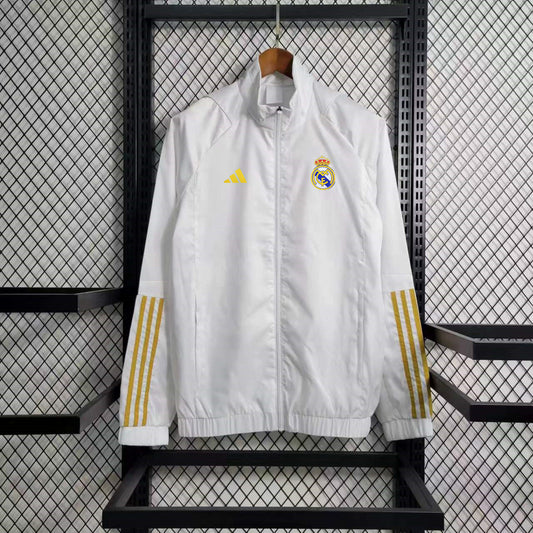 2023-2024 Real Madrid White Windbreaker